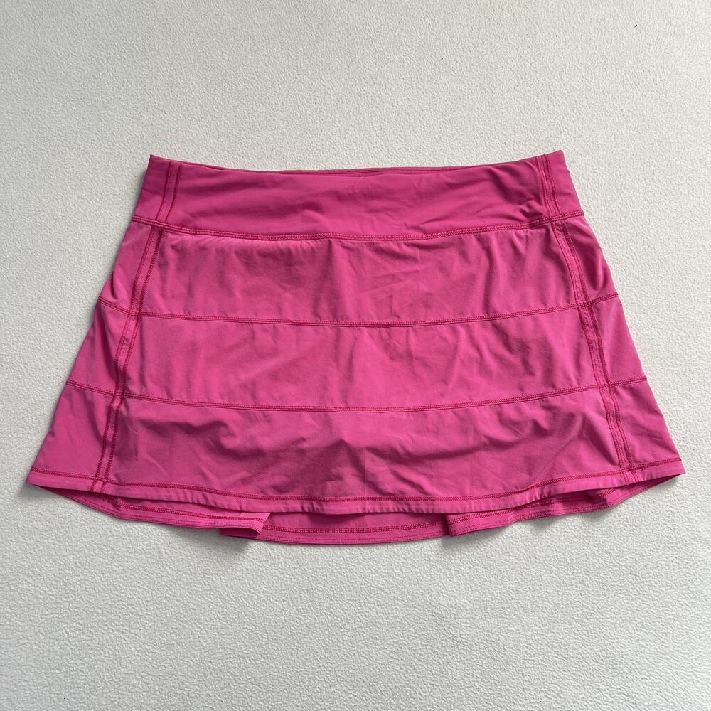 Lululemon Women Sonic Pink Pace Rival Skirt 4-way Stretch Golf Skort 10 Tall